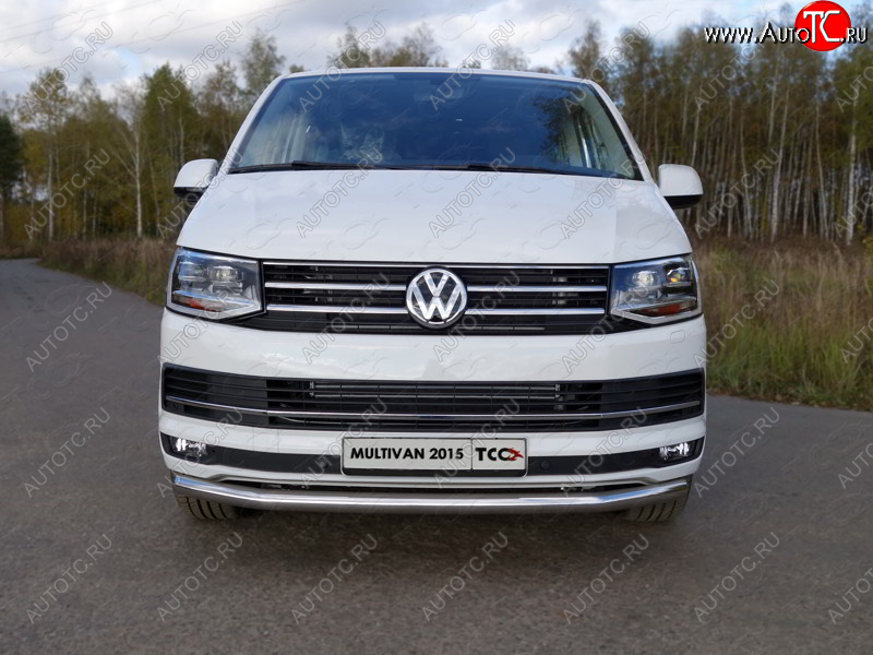 21 799 р. Защита переднего бампера нижняя d60,3 мм ТСС Тюнинг Volkswagen Transporter T6 дорестайлинг (2015-2019) (нержавейка)  с доставкой в г. Королёв