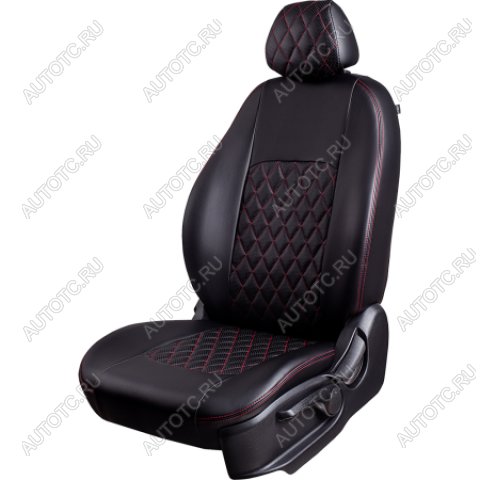 12 999 р. Комплект чехлов для сидений (7 мест Илана+Орегон) ТУРИН ст РОМБ Lord Autofashion  Nissan Qashqai +2  1 (2008-2014) J10 дорестайлинг, J10 рестайлинг (черный, вставка черная+красная, строчка красная)  с доставкой в г. Королёв