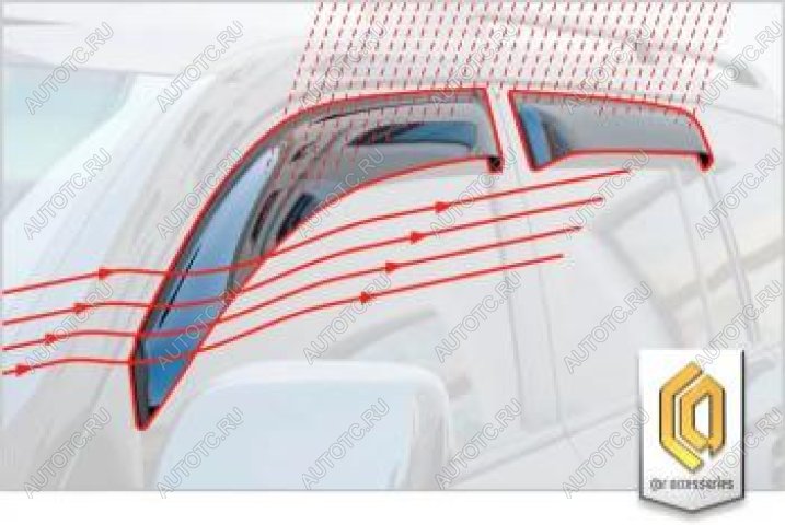 2 369 р. Дефлектора окон CA-Plastic  Mitsubishi Pajero  4 V90 (2006-2020) дорестайлинг, 1-ый рестайлинг, 2-ой рестайлинг (серия Шелкография золото)  с доставкой в г. Королёв