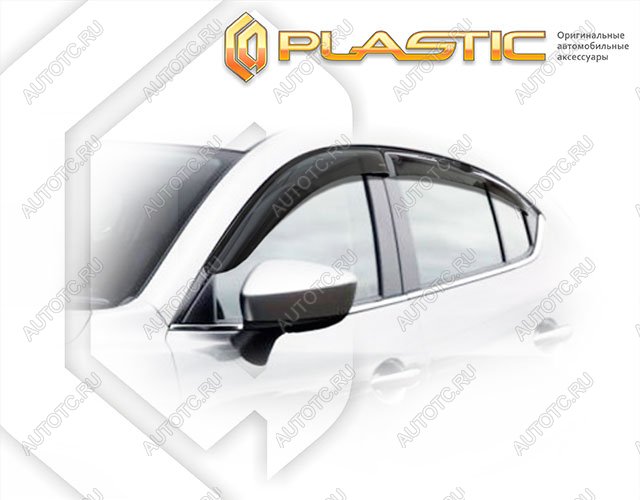 2 799 р. Ветровики дверей Classic полупрозрачный CA Plastic на Mazda 3 седан 2013–2019  с доставкой в г. Королёв