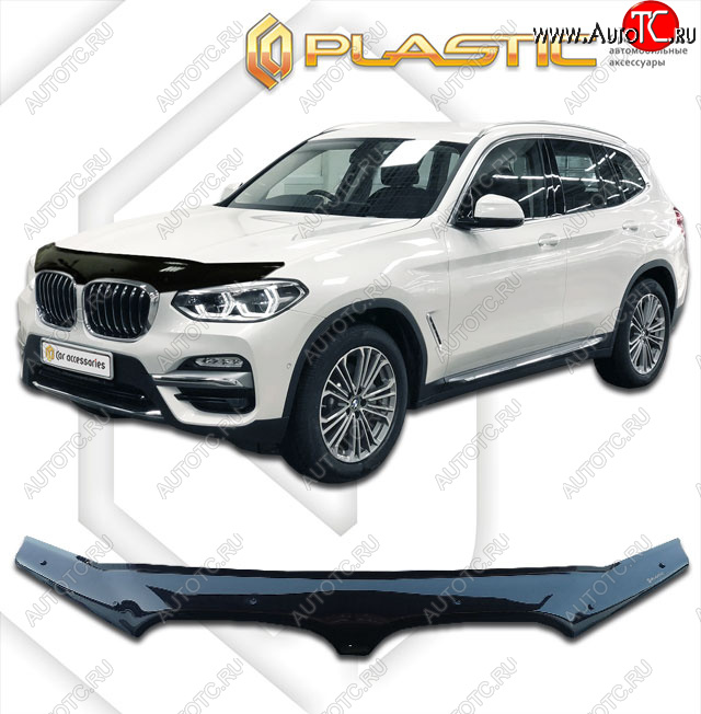 2 189 р. Дефлектор капота CA-Plastic  BMW X3  G01 (2017-2023) дорестайлинг, рестайлинг (classic черный, без надписи)  с доставкой в г. Королёв