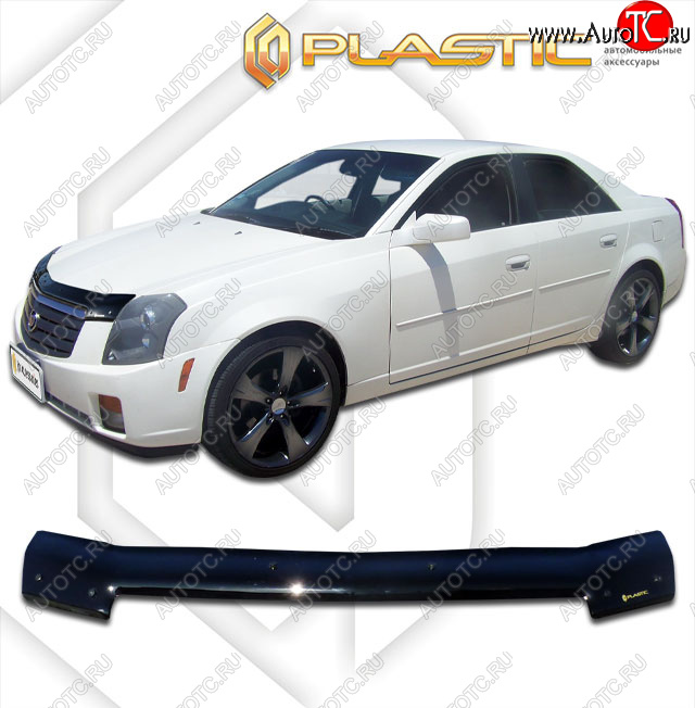 2 059 р. Дефлектор капота CA-Plastic  Cadillac CTS  седан (2002-2007) (classic черный, без надписи)  с доставкой в г. Королёв