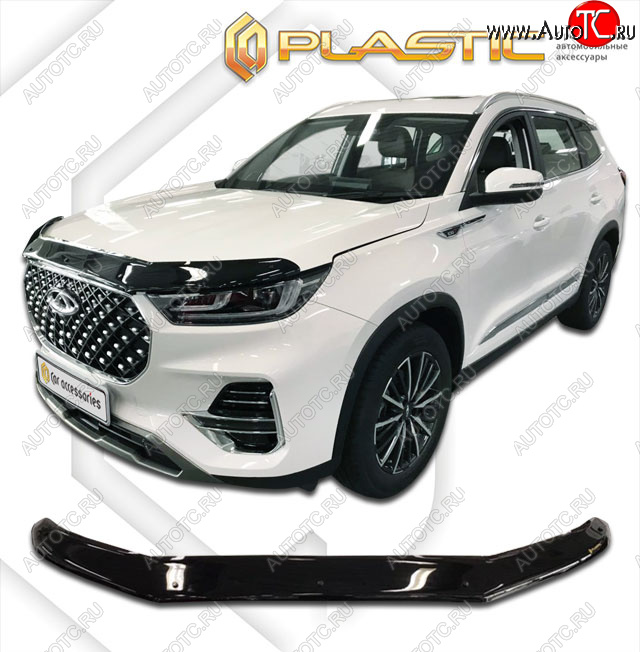 2 099 р. Дефлектор капота CA-Plastic  Chery Tiggo 8 PRO (2021-2025) (classic черный, без надписи)  с доставкой в г. Королёв