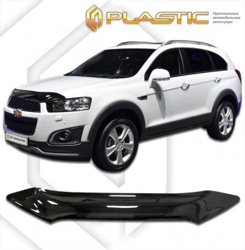 1 999 р. Дефлектор капота CA-Plastic  Chevrolet Captiva (2011-2016) 1-ый рестайлинг, 2-ой рестайлинг (classic черный, без надписи)  с доставкой в г. Королёв. Увеличить фотографию 1