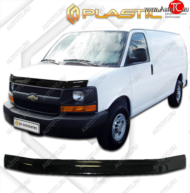 2 099 р. Дефлектор капота CA-Plastic  Chevrolet Express  GMT610 (2002-2014) рестайлинг (classic черный, без надписи)  с доставкой в г. Королёв