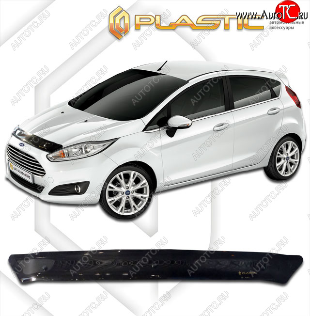 1 999 р. Дефлектор капота CA-Plastic  Ford Fiesta  6 (2012-2019) хэтчбэк 3 дв. рестайлинг, хэтчбэк 5 дв. рестайлинг (classic черный, без надписи)  с доставкой в г. Королёв