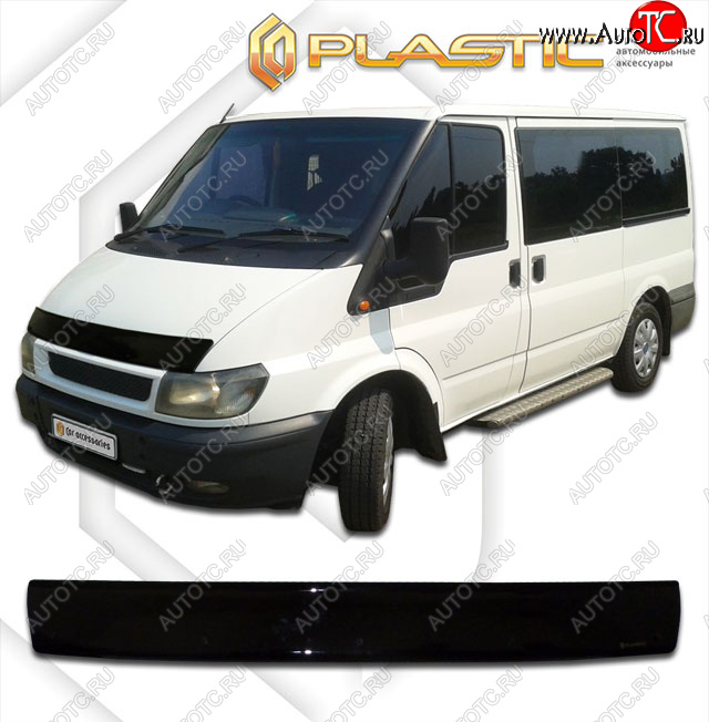 1 979 р. Дефлектор капота CA-Plastic  Ford Transit (2000-2006) цельнометаллический фургон дорестайлинг (classic черный, без надписи)  с доставкой в г. Королёв