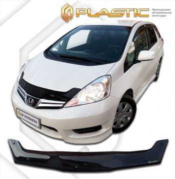 1 899 р. Дефлектор капота CA-Plastic  Honda Fit Shuttle  1 GP2,GG7,GG8 (2011-2013) дорестайлинг (серия Сlassic черный, без надписи)  с доставкой в г. Королёв. Увеличить фотографию 2