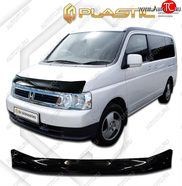 2 189 р. Дефлектор капота CA-Plastic  Honda StepWagon  RF3,RF4 (2003-2005) минивэн рестайлинг (classic черный, без надписи)  с доставкой в г. Королёв