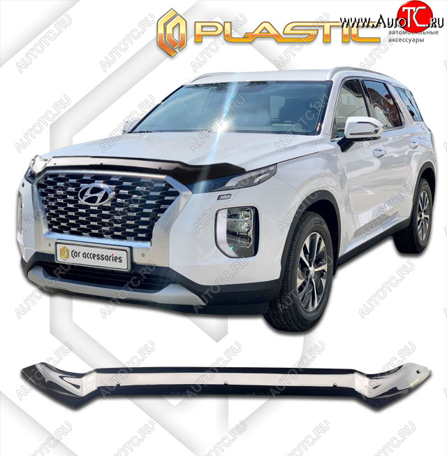 1 979 р. Дефлектор капота CA-Plastic  Hyundai Palisade  LX2 (2018-2022) (classic черный, без надписи)  с доставкой в г. Королёв