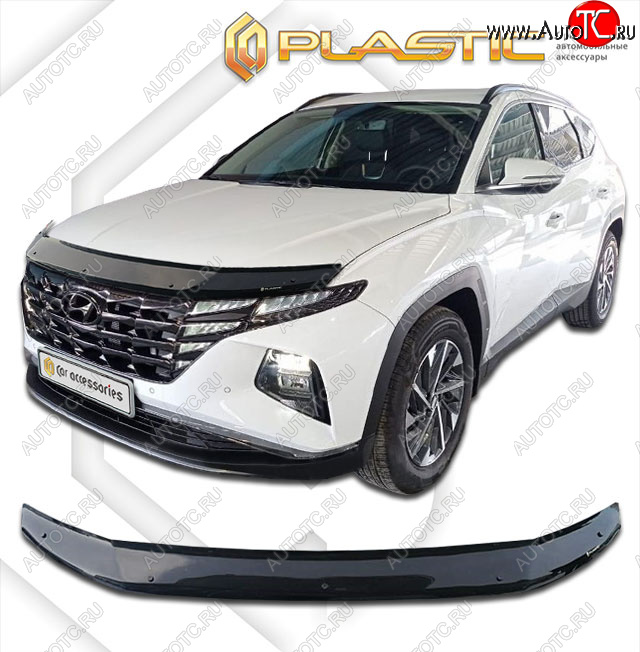 2 099 р. Дефлектор капота CA-Plastic  Hyundai Tucson  NX4 (2020-2022) (classic черный, без надписи)  с доставкой в г. Королёв