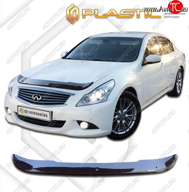 1 799 р. Дефлектор капота CA-Plastic  INFINITI G35  V36 (2006-2015) седан (classic черный, без надписи)  с доставкой в г. Королёв