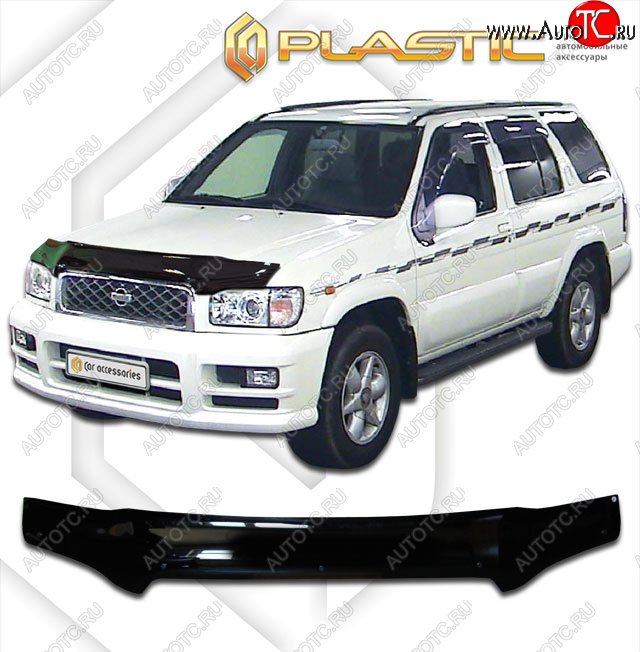 2 189 р. Дефлектор капота CA-Plastic  Nissan Terrano2  R50 (1999-2002) рестайлинг (classic черный, без надписи)  с доставкой в г. Королёв