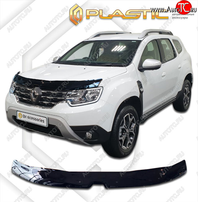 2 099 р. Дефлектор капота CA-Plastic  Renault Duster  HM (2021-2024) рестайлинг (classic черный, без надписи)  с доставкой в г. Королёв