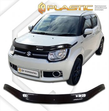 1 979 р. Дефлектор капота CA-Plastic Suzuki Ignis (2016-2025) (серия Сlassic черный, без надписи)  с доставкой в г. Королёв. Увеличить фотографию 2