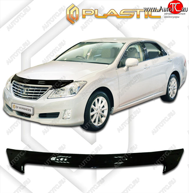 2 099 р. Дефлектор капота CA-Plastic  Toyota Crown  S200 (2008-2012) дорестайлинг, рестайлинг (classic черный, без надписи)  с доставкой в г. Королёв