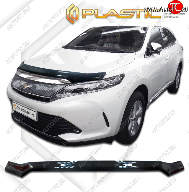 2 059 р. Дефлектор капота CA-Plastic  Toyota Harrier  XU60 (2013-2020) дорестайлинг, рестайлинг (classic черный, без надписи)  с доставкой в г. Королёв