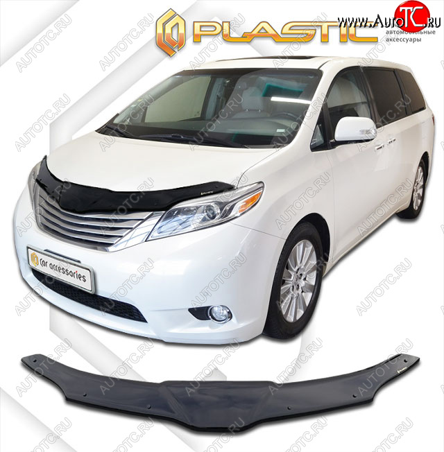 2 199 р. Дефлектор капота CA-Plastic  Toyota Sienna  XL30 (2010-2017) дорестайлинг (classic черный, без надписи)  с доставкой в г. Королёв