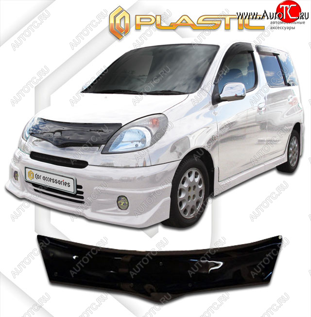 2 099 р. Дефлектор капота CA-Plastic  Toyota Yaris Verso  XP20 (1999-2006) дорестайлинг, рестайлинг (classic черный, без надписи)  с доставкой в г. Королёв