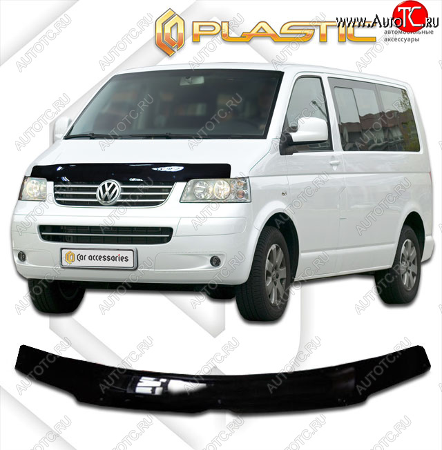 2 059 р. Дефлектор капота CA-Plastic  Volkswagen Multivan  T5 (2003-2009)  дорестайлинг (classic черный, без надписи)  с доставкой в г. Королёв