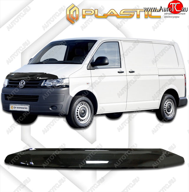 1 849 р. Дефлектор капота CA-Plastic  Volkswagen Multivan  T5 (2009-2015) рестайлинг (classic черный, без надписи)  с доставкой в г. Королёв