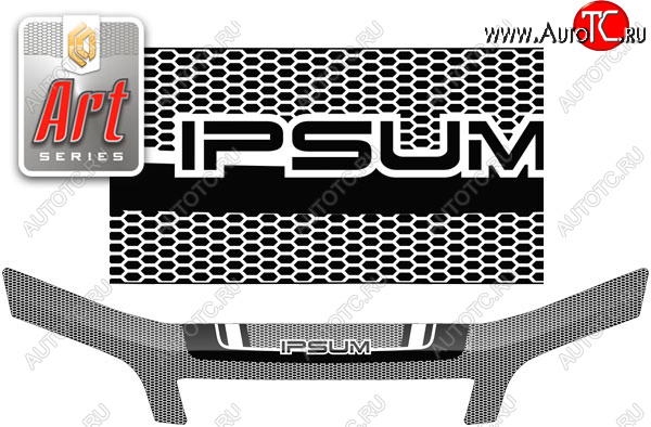 2 369 р. Дефлектор капота CA-Plastic  Toyota Ipsum  SXM10 (1998-2001) рестайлинг (серия ART белая)  с доставкой в г. Королёв