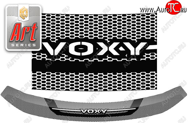 2 289 р. Дефлектор капота CA-Plastic  Toyota Voxy  минивэн (2014-2017) R80 дорестайлинг (серия ART белая)  с доставкой в г. Королёв