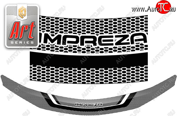 2 099 р. Дефлектор капота CA-Plastic  Subaru Impreza  GH (2007-2012) хэтчбэк (серия ART графит)  с доставкой в г. Королёв