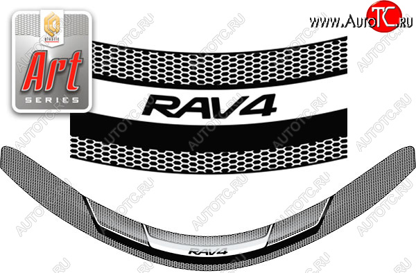 2 199 р. Дефлектор капота CA-Plastic  Toyota RAV4  XA40 (2012-2015) 5 дв. дорестайлинг (Серия Art графит)  с доставкой в г. Королёв