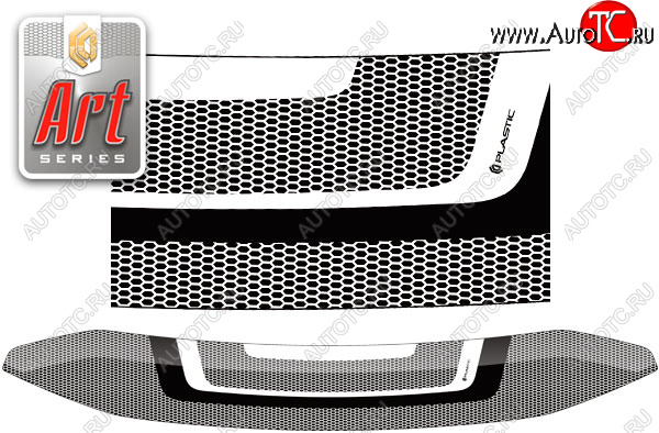 1 979 р. Дефлектор капота CA-Plastic  Volkswagen Multivan  T5 (2009-2015) рестайлинг (серия ART белая)  с доставкой в г. Королёв