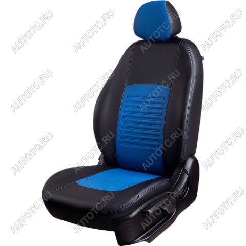 9 449 р. Комплект чехлов для сидений (РЗС 60/40 3Г Илана+Орегон) ТУРИН СТ Lord Autofashion  Suzuki Vitara  LY (2015-2025) дорестайлинг, рестайлинг (черный, вставка синяя, строчка синяя)  с доставкой в г. Королёв