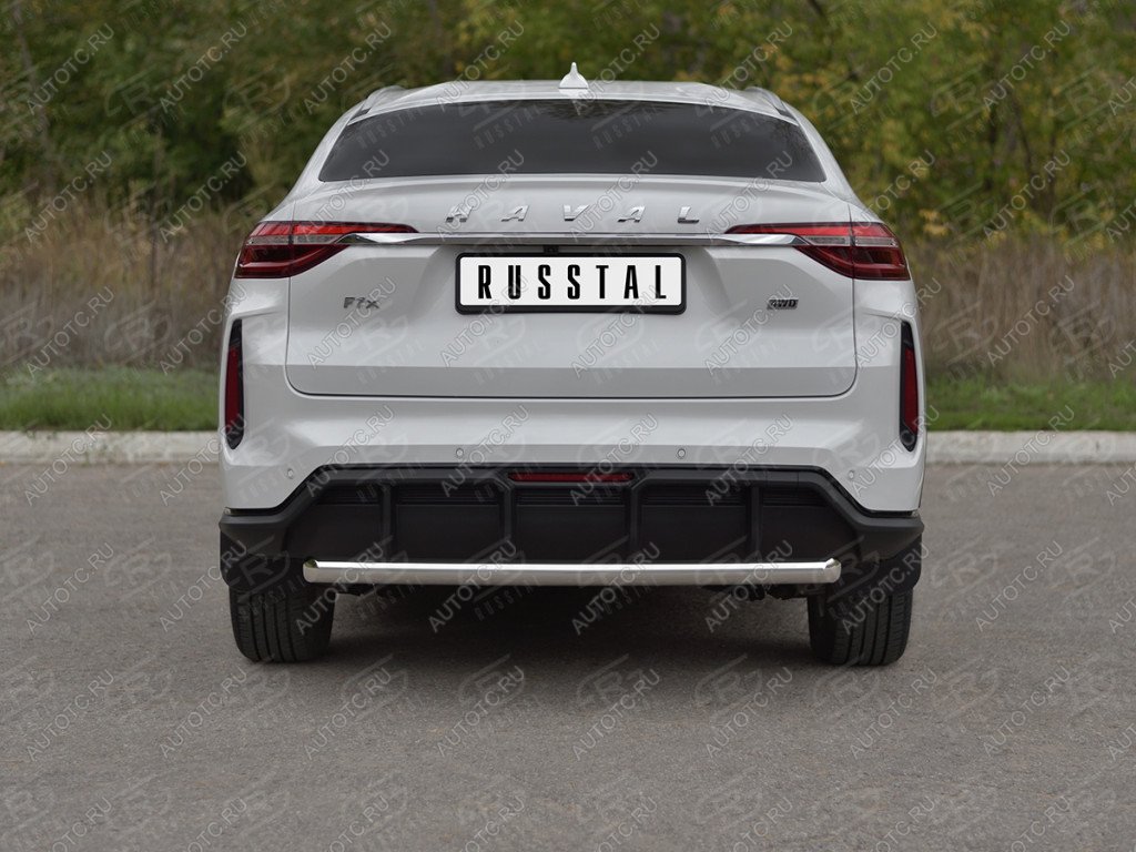 13 649 р. Защита заднего бампера d63 SLITKOFF  Haval F7x (2022-2024)  рестайлинг (серые)  с доставкой в г. Королёв