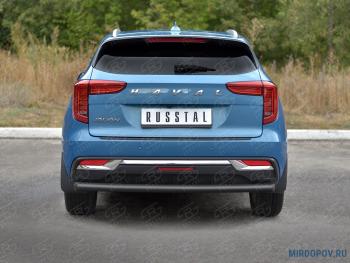 Защита заднего бампера d63 секции SLITKOFF Haval (Хавал) Jolion (джолион) (2020-2024) дорестайлинг