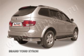 Защита заднего бампера уголки d57+d42 двойные Slitkoff SSANGYONG Kyron рестайлинг (2007-2016)