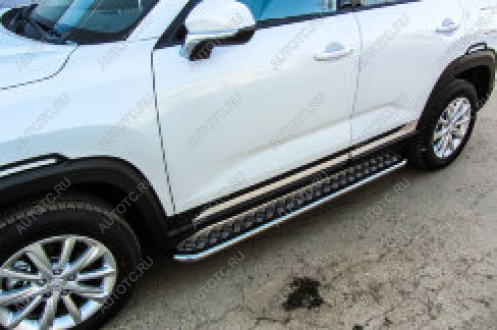 16 699 р.  Защита порогов d57 с листом Slitkoff  SSANGYONG Actyon Sport (2012-2025) (нержавейка полированная)  с доставкой в г. Королёв