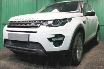 3 899 р. Защитная сетка в бампер (низ, ячейка 3х7 мм) Alfeco Стандарт Land Rover Discovery Sport L550 дорестайлинг (2014-2019) (Чёрная)  с доставкой в г. Королёв. Увеличить фотографию 2