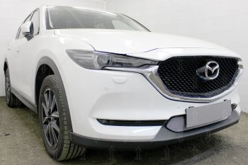 3 199 р. Защитная сетка в бампер (низ, ячейка 3х7 мм) Alfeco Стандарт Mazda CX-5 KF (2016-2024) (Хром)  с доставкой в г. Королёв. Увеличить фотографию 4