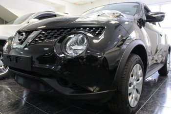 3 099 р. Защитная сетка в бампер (низ, ячейка 3х7 мм) Стрелка11 Стандарт Nissan Juke 1 YF15 рестайлинг (2014-2020) (Чёрная)  с доставкой в г. Королёв. Увеличить фотографию 3