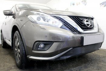 4 299 р. Защитная сетка в бампер (низ, ячейка 3х7 мм) Стрелка11 Стандарт Nissan Murano 3 Z52 дорестайлинг (2015-2022) (Чёрная)  с доставкой в г. Королёв. Увеличить фотографию 4