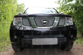 Защитная сетка в бампер (низ, ячейка 3х7 мм) Стрелка11 Стандарт Nissan Pathfinder R51 дорестайлинг (2004-2007) ()