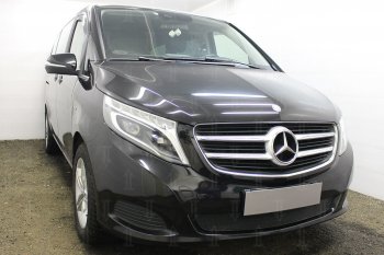 4 949 р. Защитная сетка в бампер (низ, ячейка 4х10 мм) Alfeco Премиум Mercedes-Benz Vito W447 дорестайлинг (2015-2020) (Чёрная)  с доставкой в г. Королёв. Увеличить фотографию 2