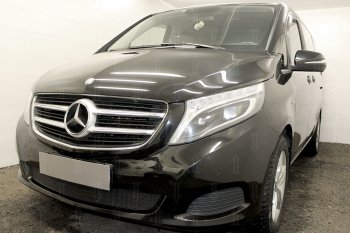 4 949 р. Защитная сетка в бампер (низ, ячейка 4х10 мм) Alfeco Премиум Mercedes-Benz Vito W447 дорестайлинг (2015-2020) (Чёрная)  с доставкой в г. Королёв. Увеличить фотографию 3