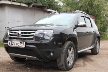 4 199 р. Защитная сетка в бампер (низ, ячейка 4х10 мм) Стрелка11 Премиум Renault Duster HS дорестайлинг (2010-2015) (Чёрная)  с доставкой в г. Королёв. Увеличить фотографию 2