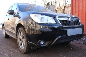 3 599 р. Защитная сетка в бампер (низ, ячейка 4х10 мм) Стрелка11 Премиум Subaru Forester SJ дорестайлинг (2012-2016) (Чёрная)  с доставкой в г. Королёв. Увеличить фотографию 2