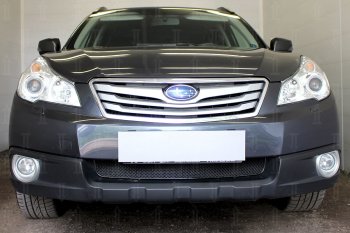 4 099 р. Защитная сетка в бампер (низ, ячейка 4х10 мм) Стрелка11 Премиум  Subaru Outback  BR/B14 (2009-2013) дорестайлинг универсал (Чёрная)  с доставкой в г. Королёв. Увеличить фотографию 1