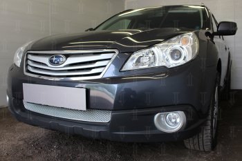 4 199 р. Защитная сетка в бампер (низ, ячейка 4х10 мм) Стрелка11 Премиум Subaru Outback BR/B14 дорестайлинг универсал (2009-2013) (Хром)  с доставкой в г. Королёв. Увеличить фотографию 3