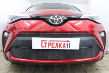 5 399 р. Защитная сетка в бампер (низ, ячейка 4х10 мм) Стрелка11 Премиум Toyota C-HR NGX10, ZGX10 рестайлинг (2019-2025) (Чёрная)  с доставкой в г. Королёв. Увеличить фотографию 2