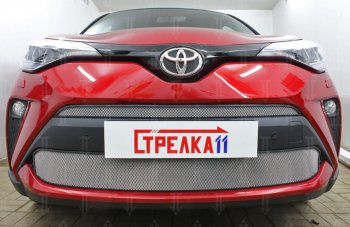 Защитная сетка в бампер (верх, ячейка 4х10 мм) Стрелка11 Премиум Toyota C-HR NGX10, ZGX10 рестайлинг (2019-2025) ()