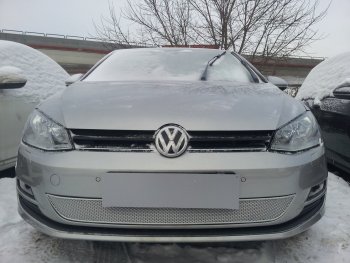 Защитная сетка в бампер (низ, ячейка 4х10 мм) Стрелка11 Премиум Volkswagen Golf 7 дорестайлинг, хэтчбэк 5 дв. (2012-2017) ()