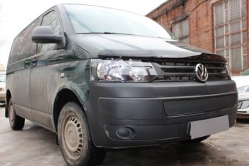 4 199 р. Защитная сетка в бампер (низ, ячейка 4х10 мм) Стрелка11 Премиум Volkswagen Multivan T5 рестайлинг (2009-2015) (Чёрная)  с доставкой в г. Королёв. Увеличить фотографию 2